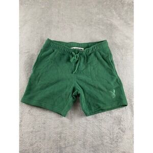 PLAYBOY BY PAC SUN Green Fleece Shorts Embroidered Bunny Logo Size S